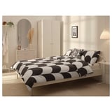 BRUKSVARA Bedroom furniture, set of 3, white/light grey, 150x200 cm