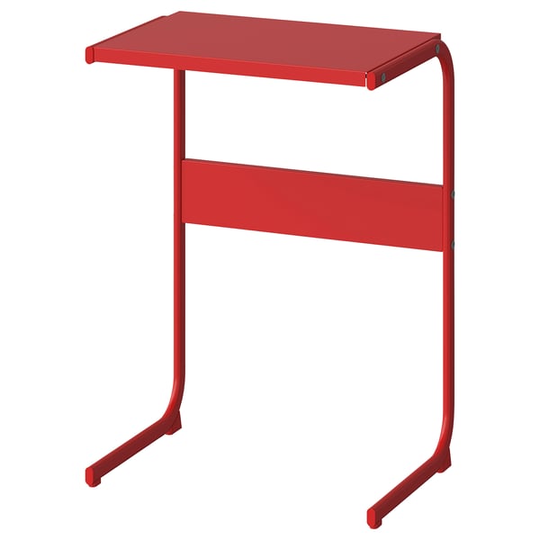 BRUKSVARA Side table, red, 42x30 cm