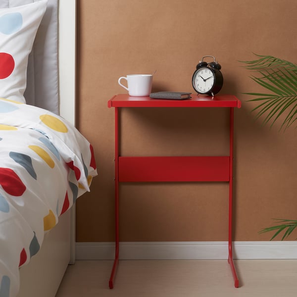 BRUKSVARA Side table, red, 42x30 cm