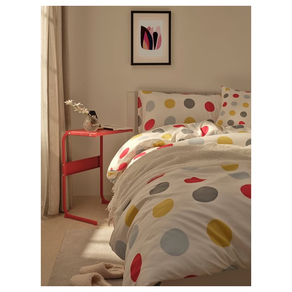 BRUKSVARA Side table, red, 42x30 cm