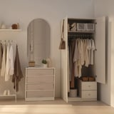 BRUKSVARA Wardrobe with 2 doors and 2 drawers, white, 79x57x201 cm