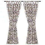 BRUNÖRT Curtains with tie-backs, 1 pair, multicolour/with tab top, 145x150 cm