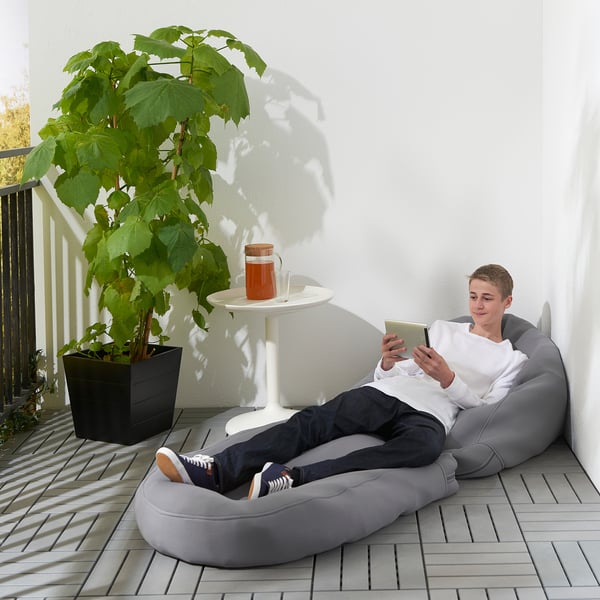 bussan beanbag in outdoor grey ikea