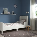 BUSUNGE Extendable bed, white, 80x200 cm