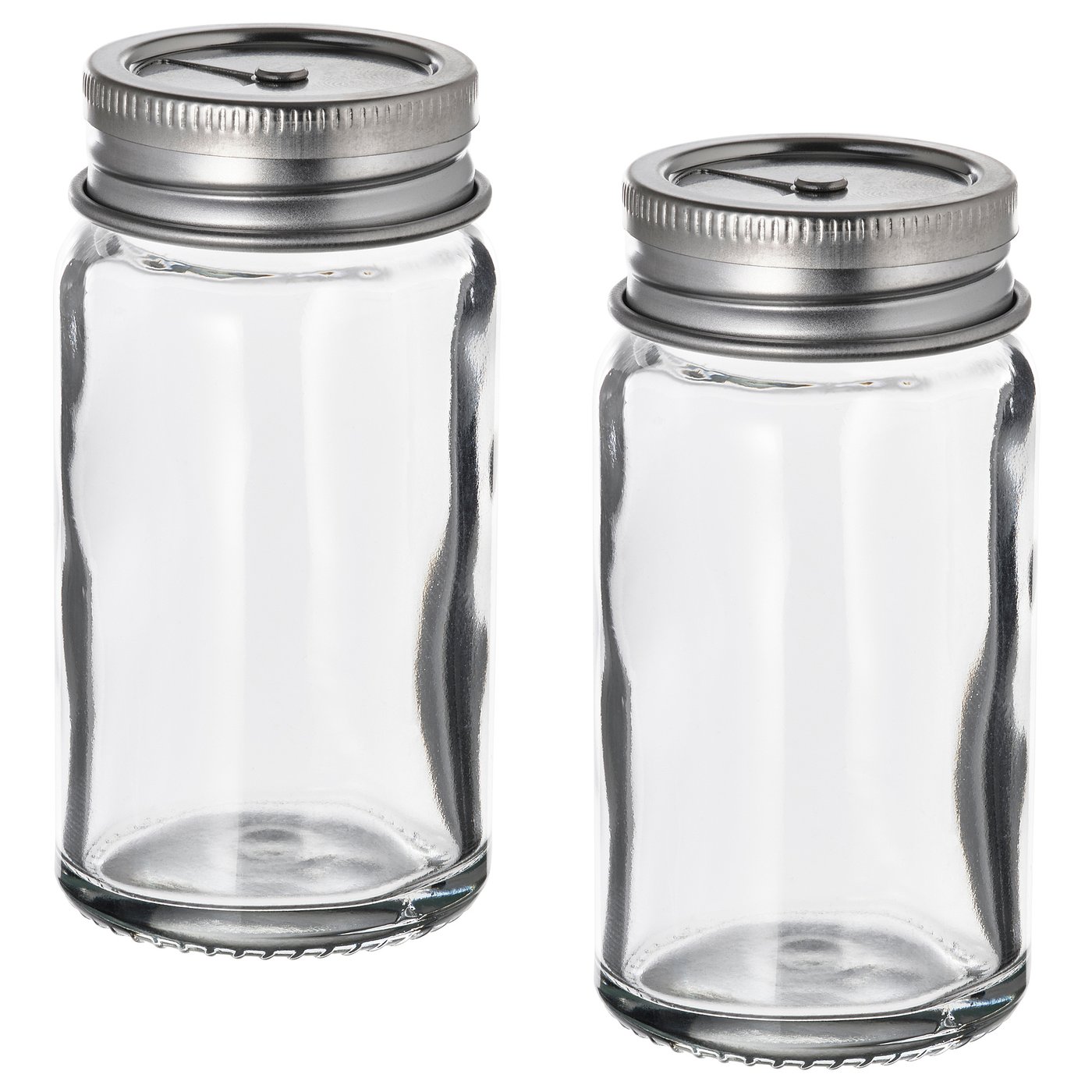IKEA - CITRONHAJ salt and pepper shakers, clear glass/stainless steel, 8 cm