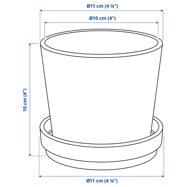 CITRUSFRUKT Plant pot with saucer, in/outdoor grey, 9 cm