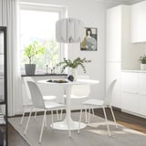 DOCKSTA / LIDÅS Table and 4 chairs, white white/white white, 103 cm