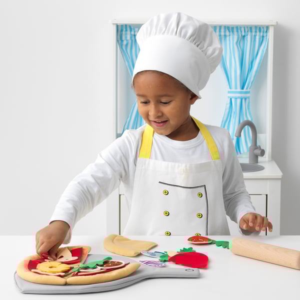DUKTIG 24-piece pizza set, pizza/multicolour