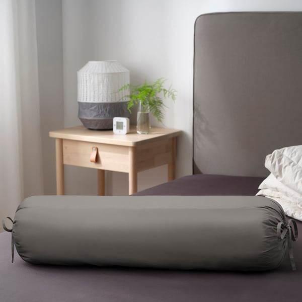 DVALA Bolster case, grey, 38x110 cm