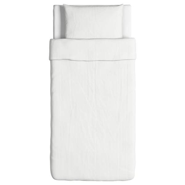 DVALA Duvet cover and pillowcase, white, 150x200/50x80 cm
