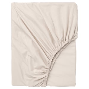 DVALA Fitted sheet, beige, 150x200 cm