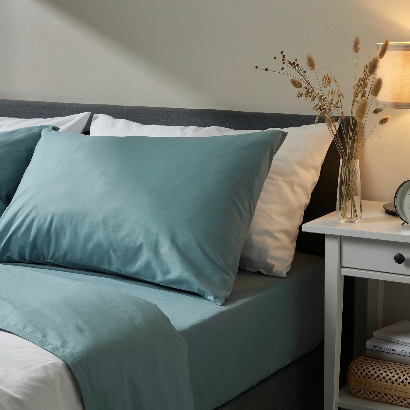 light blue pillowcase