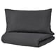 DYTÅG Duvet cover and 2 pillowcases, dark grey, 200x200/50x80 cm