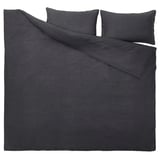 DYTÅG Duvet cover and 2 pillowcases, dark grey, 200x200/50x80 cm
