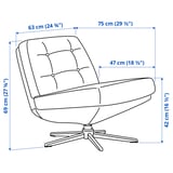 DYVLINGE Swivel easy chair, Kelinge black