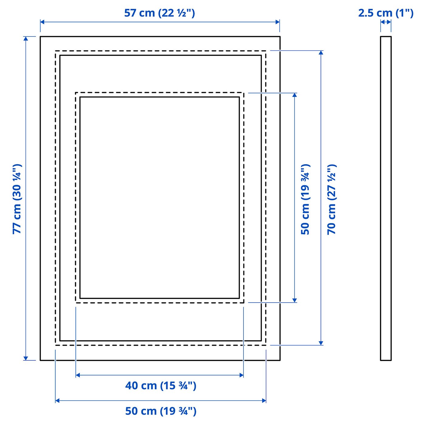 EDSBRUK frame, black stained, 50x70 cm - IKEA