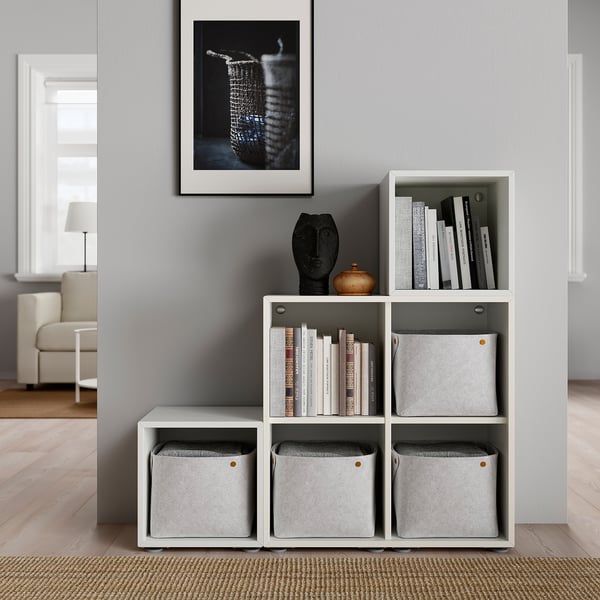 EKET Cabinet combination with feet, white, 105x35x107 cm
