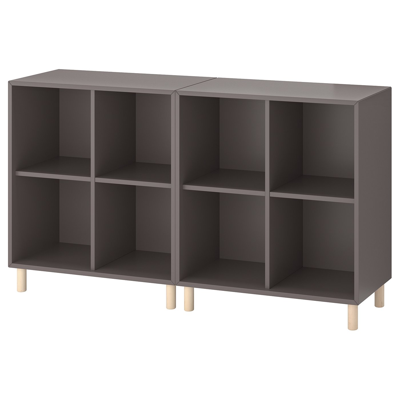 EKET combination with legs, dark grey/wood, 140x35x80 cm IKEA