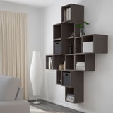 EKET Wall-mounted cabinet combination, dark grey, 175x35x210 cm