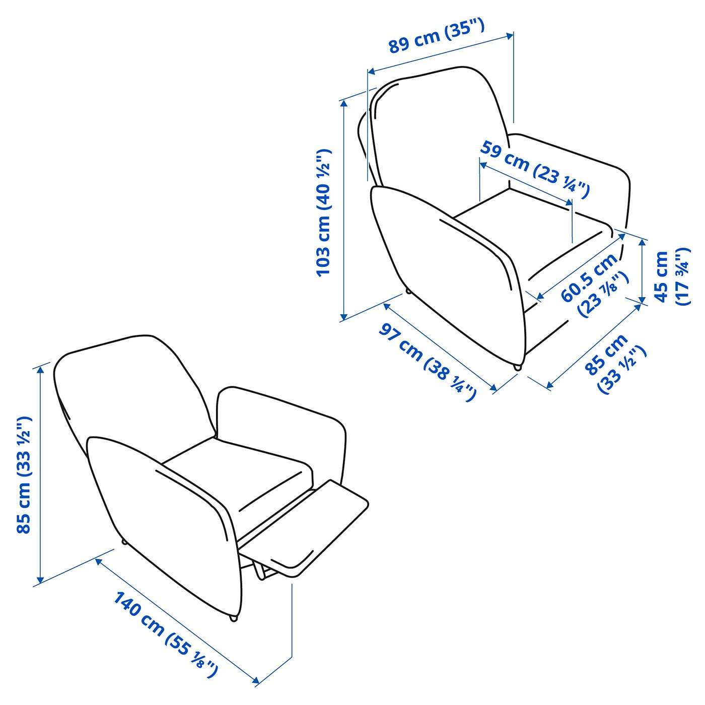 EKOLSUND recliner, Gunnared light brown-pink - IKEA
