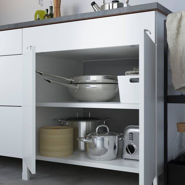 ENHET Base cabinet for hob w door, white, 80x62x75 cm