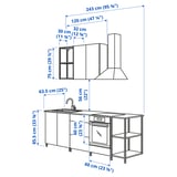 ENHET Kitchen, white, 243x63.5x216.5 cm