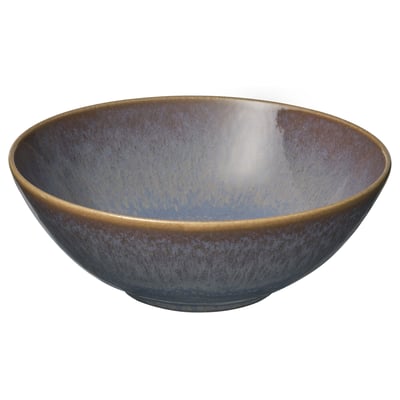 FÄRGKLAR bowl, blue-brown glaze, stoneware, round, simple design.