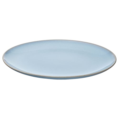 Light blue, round, smooth edged plate. FÄRGKLAR dinnerware, stoneware.