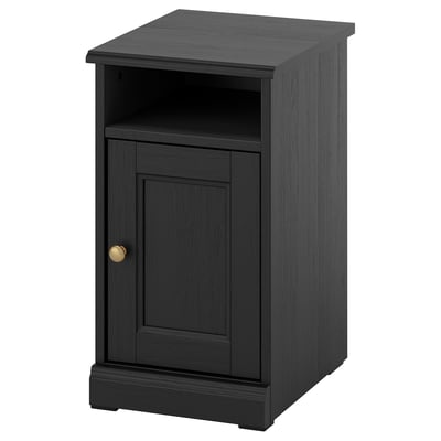 FÅGELFJÄLLET Bedside table, black oak effect, 32x41x56 cm