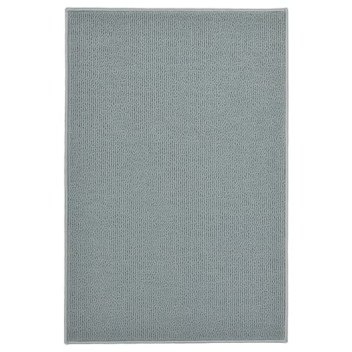 FINTSEN grey bath mat, rectangular, textured design, made of recycled polyester.