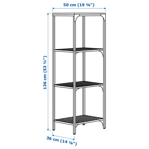 Illustration with measurements for the product: FJÄLLBO.