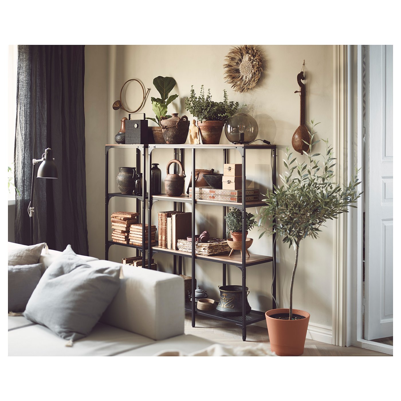FJÄLLBO shelving unit, black, 100x136 cm - IKEA