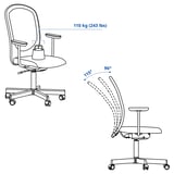 FLINTAN Office chair with armrests, beige
