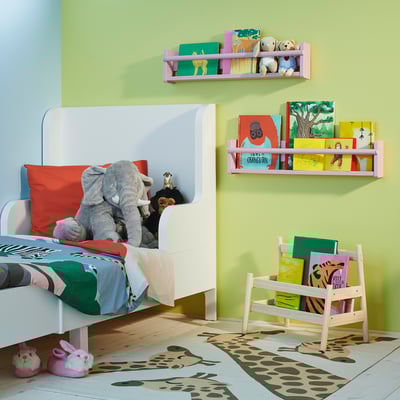 FLISAT Wall storage, pale pink, 70x9x16 cm