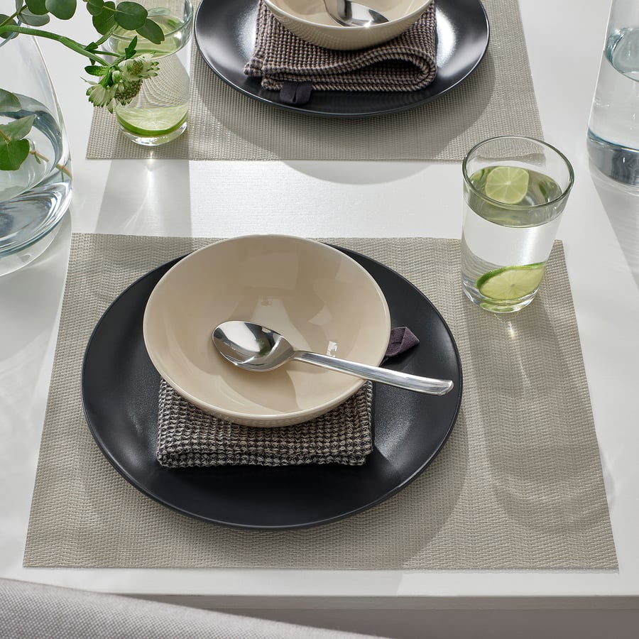 FLYGFISK place mat, light beige, 38x30 cm IKEA