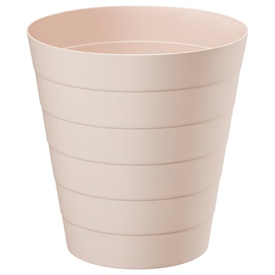 FNISS waste bin, soft pink, cylindrical, clean lines, polypropylene, easy to clean.