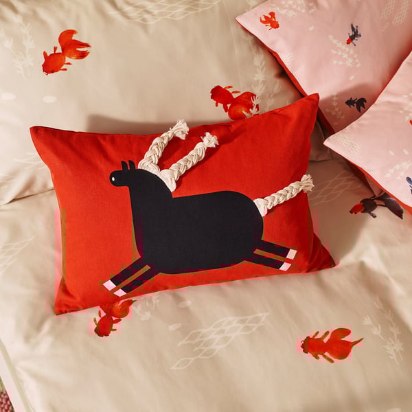 FÖSSTA Cushion cover, horse, 40x58 cm