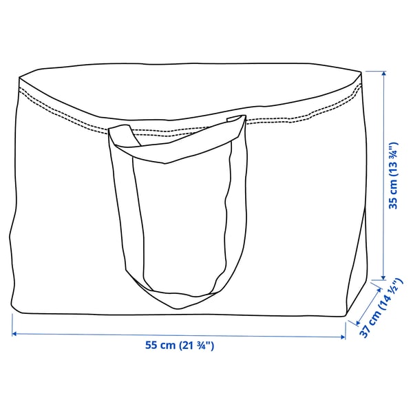 FRAKTA Carrier bag, large, blue, 55x37x35 cm/71 l