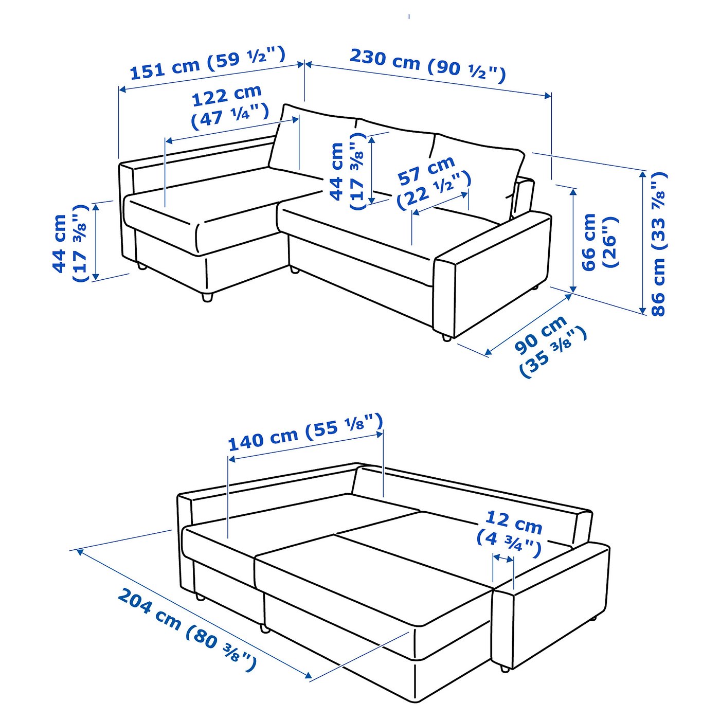 Friheten Corner Sofa Bed With Storage Bomstad Black Ikea