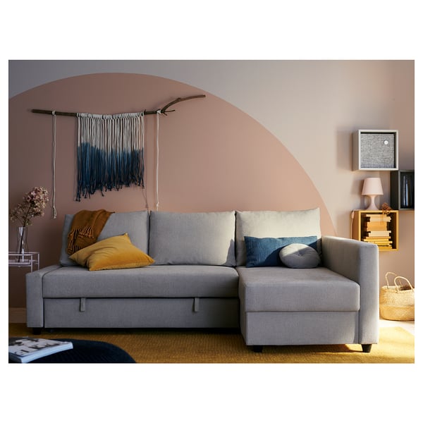 Friheten Corner Sofa Bed With Storage Hyllie Beige Ikea