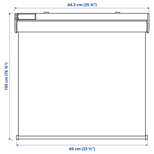 FYRTUR Block-out roller blind, smart wireless/battery-operated grey, 60x195 cm