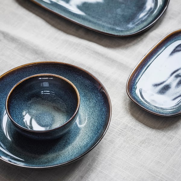 GLADELIG Plate, blue, 12x7 cm