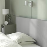 GLADSTAD Upholstered bed, 2 storage boxes, Kabusa light grey, 120x200 cm