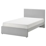 GLADSTAD Upholstered bed frame, Kabusa light grey, 120x200 cm