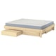 Option: GLAMBERGET Bed frame with storage and mattress, pine/Vesteröy extra firm, 150x200 cm