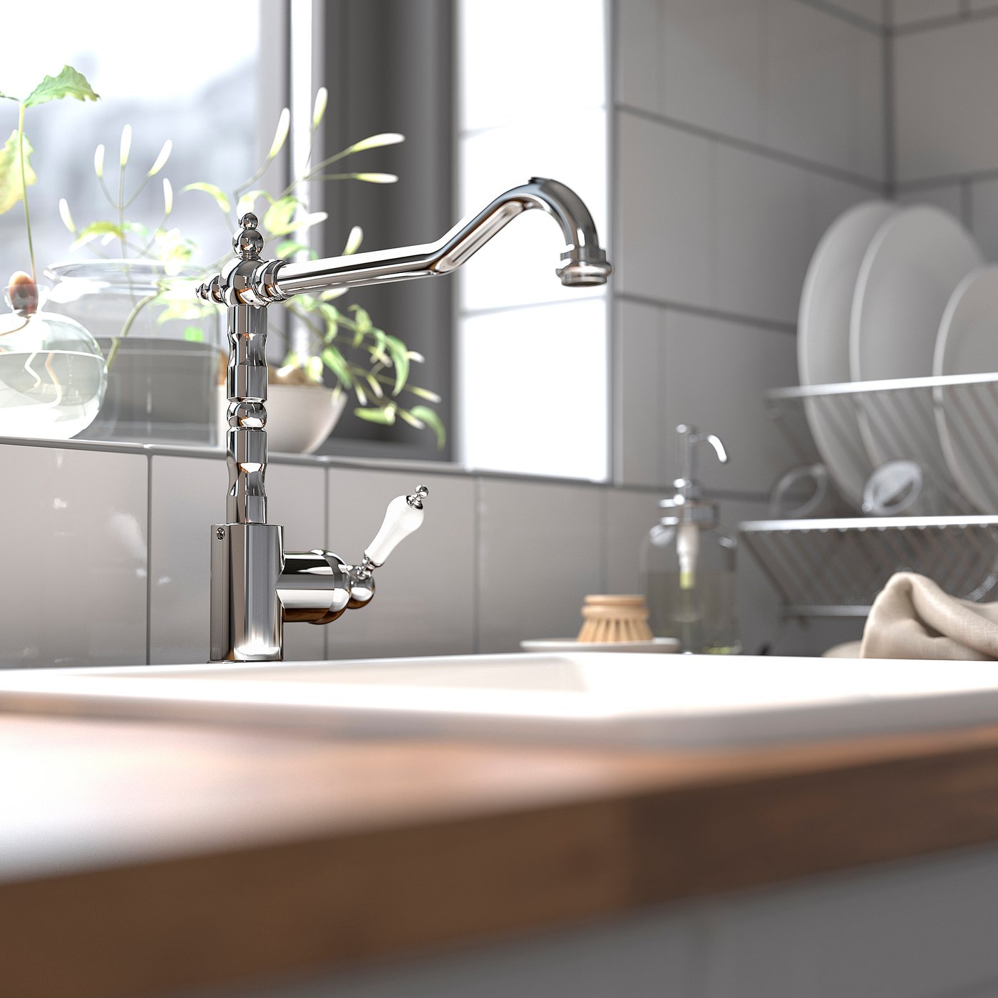 GLITTRAN kitchen mixer tap, chrome-plated - IKEA