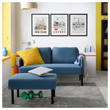 GLOSTAD Footstool, Knisa medium blue