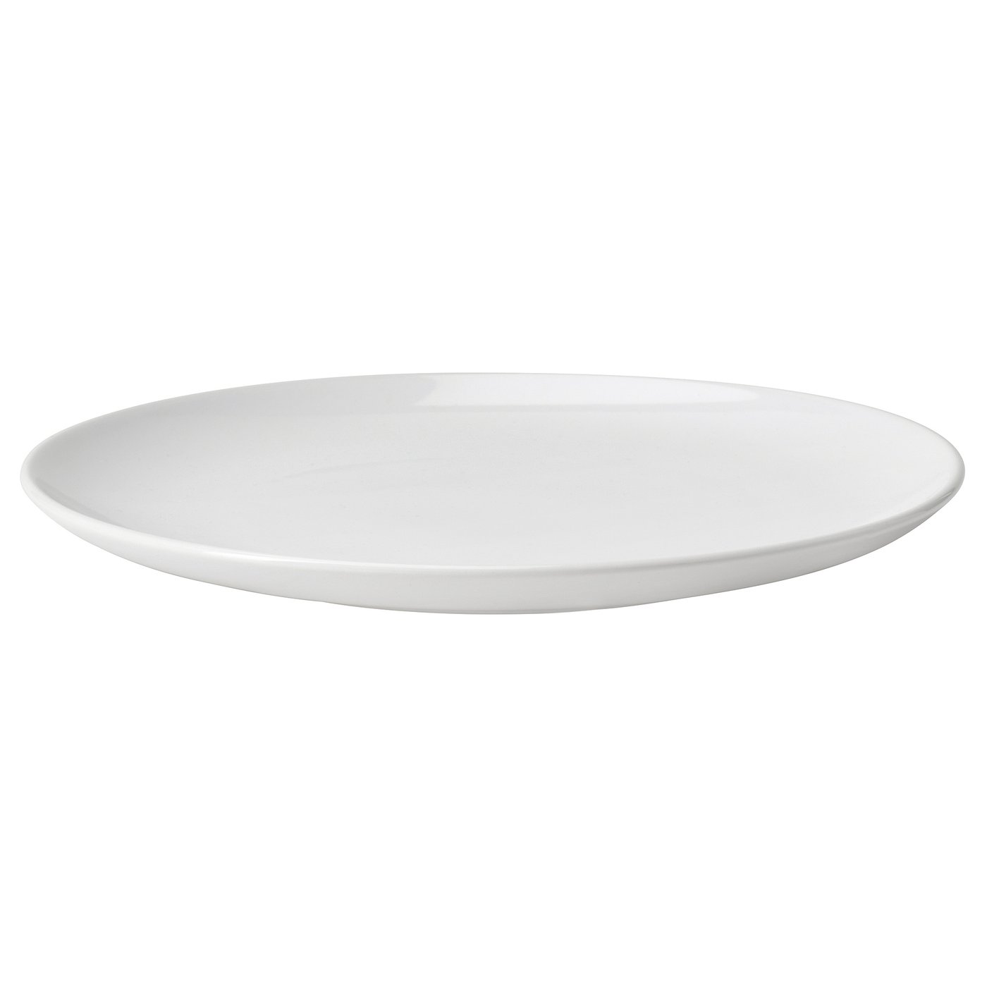 White circular plate, made of stoneware with coloured glaze, simple and stylish design for any occasion.