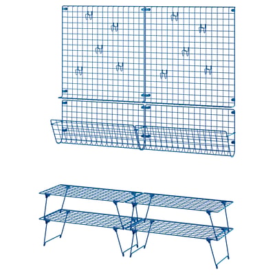 GREJIG Hallway furniture, set of 8, blue