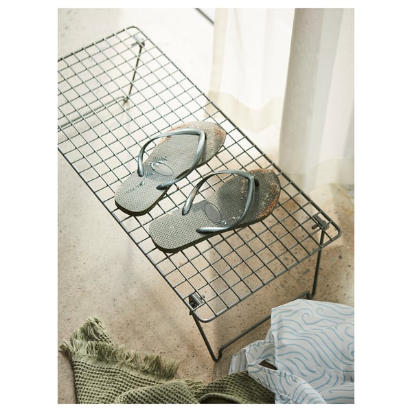 GREJIG shoe rack, greygreen, 58x27x17 cm IKEA